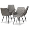 Baxton Studio Astrid Grey Upholstered and Black Metal 4-Piece Dining Chair Set 171-10794 - alternate 1